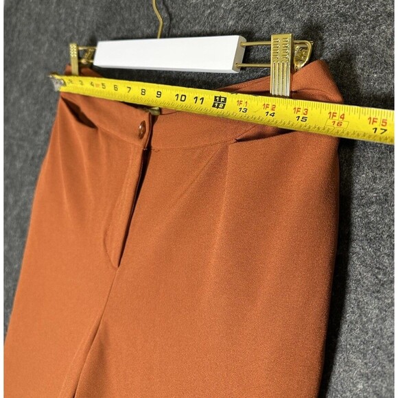 Gianni Bini Orange Flare High-Waisted Bell-Bottom Pants L - Picture 2 of 8